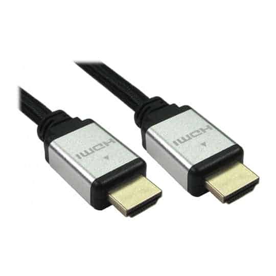 Progressiverobot 1 Metre Silver/Black HDMI 2.1 Braided Cable - M/M